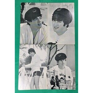 Lot of 4 Rare Beatles original U.K. Eskimo Foods trading cards 5.5" X 3.5"